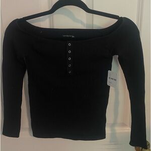 Free people off the shoulder waffle top